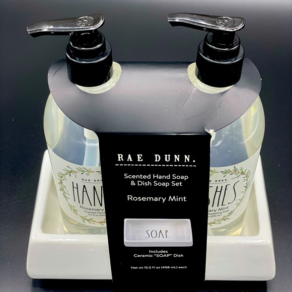 Rae Dunn Scented Hand Soap & Dish Soap Set